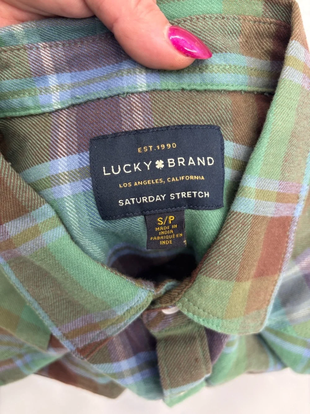 Lucky Brand Plaid Pearl Snap Western Shirt